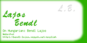 lajos bendl business card